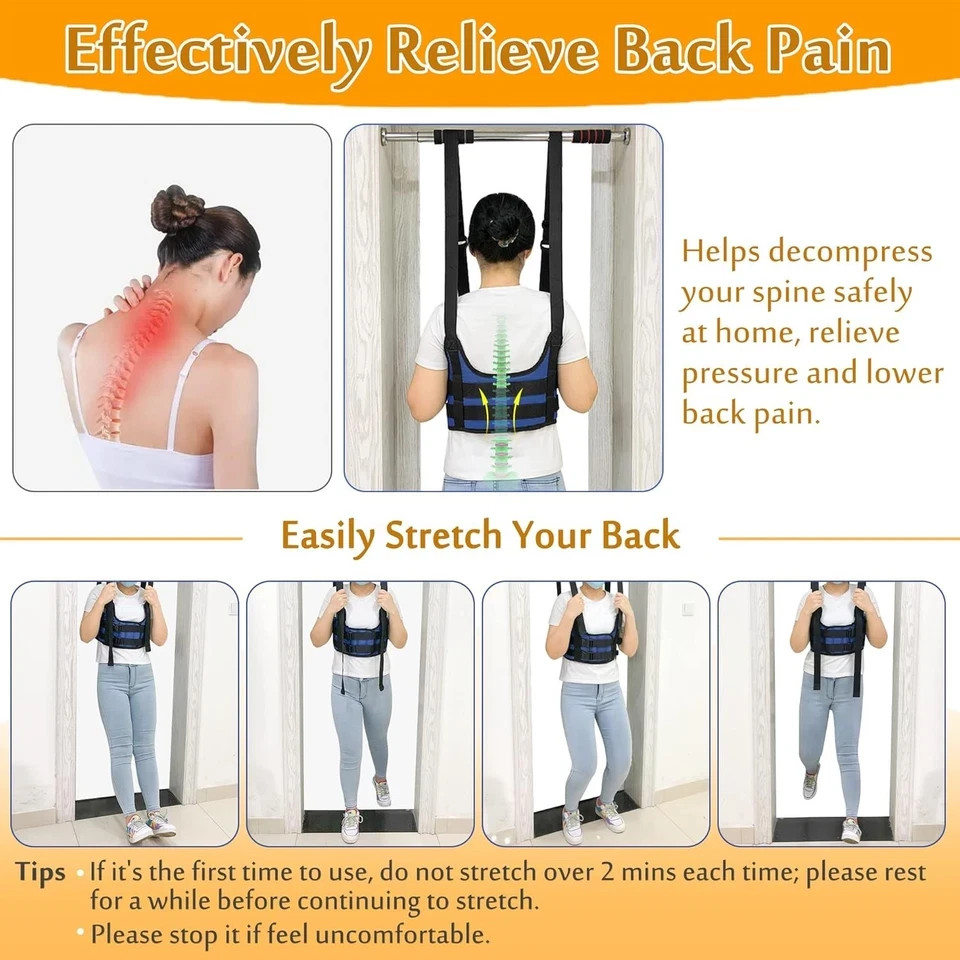 Back Stretcher, Lumbar Traction Device, Spine Decompression Belt for Pain Relief