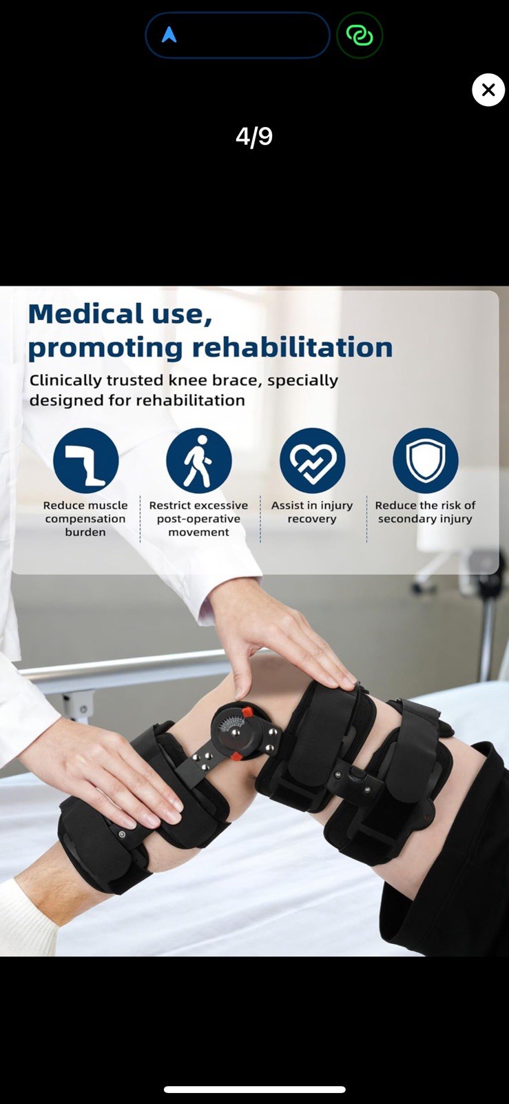 Hinged ROM knee brace, Adjustable post-op, knee for arthritis,acl,mcl injury