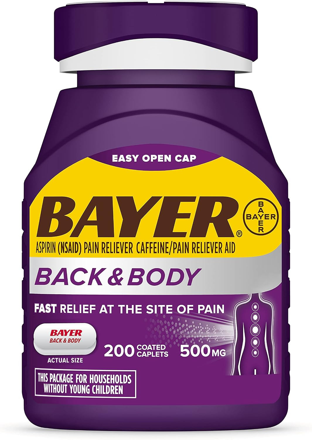 Back & Body Extra Strength Aspirin – Fast Relief – 500Mg Coated Tablets
