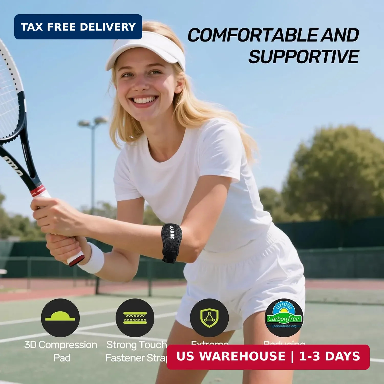 Elbow Brace 2 Pack for Tennis & Golfer’s Elbow Pain Relief