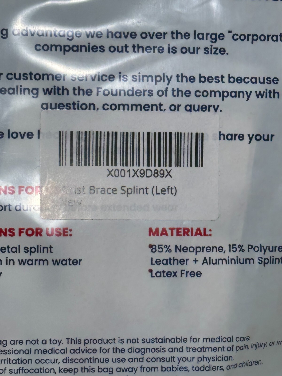 Armstrong Wrist Support Splint Brace Left – New