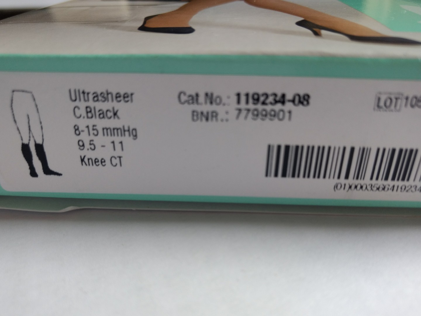 Black M Jobst Support Compression Knee Ct. Ultra sheer stockings 8-15 mmHg