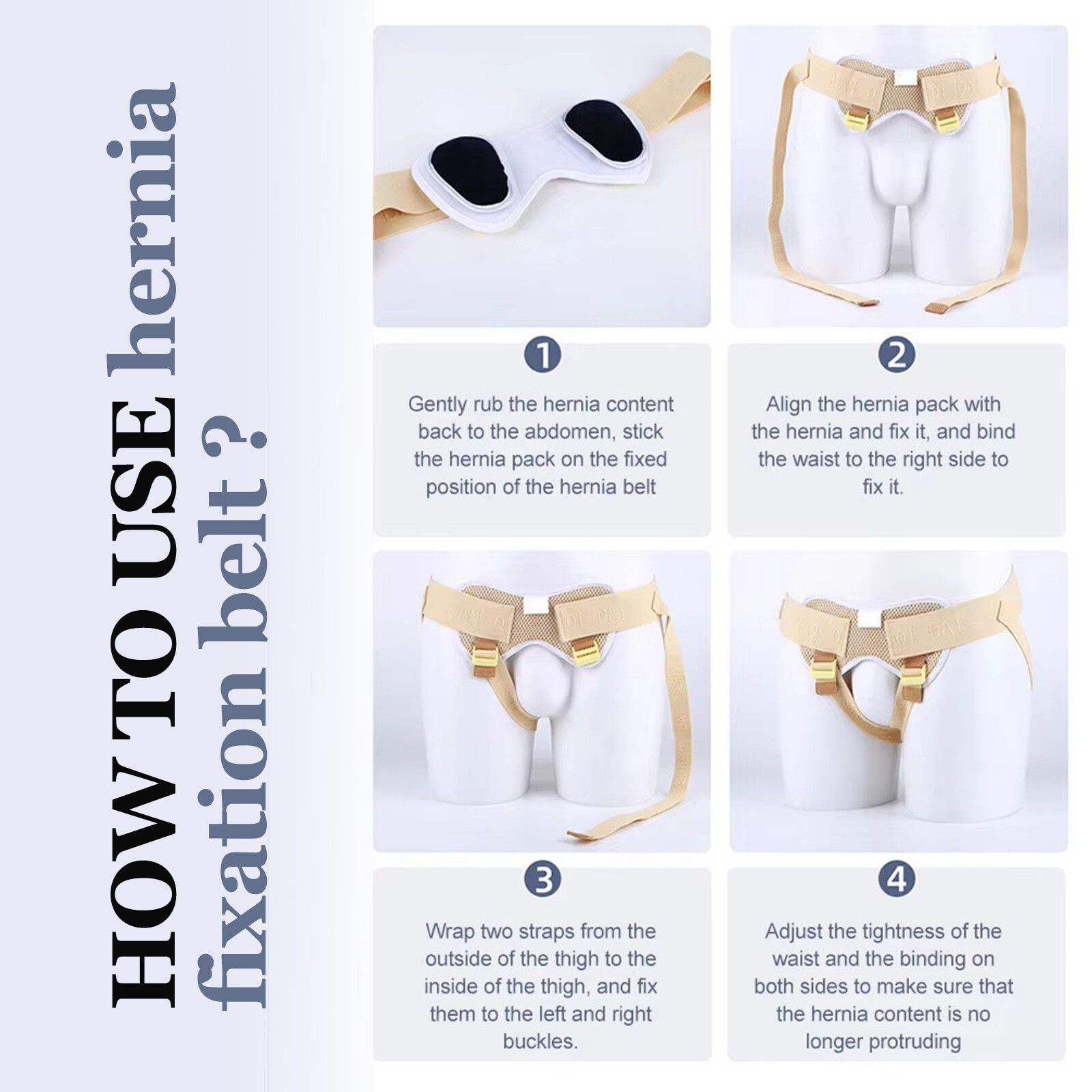 Hernia Belt for Men Brace with Double Compression Truss 4 Pads inguinal Support