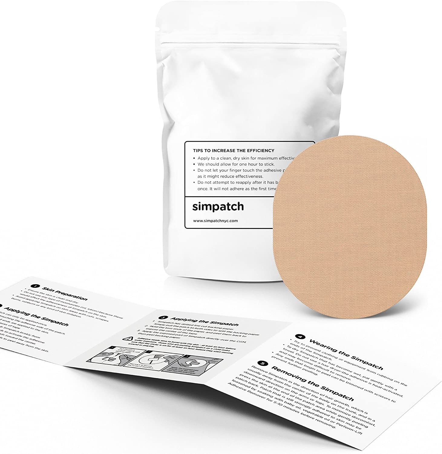 Universal Adhesive Patch (25-Pack) – Waterproof Adhesive, CGM Patches (Beige)