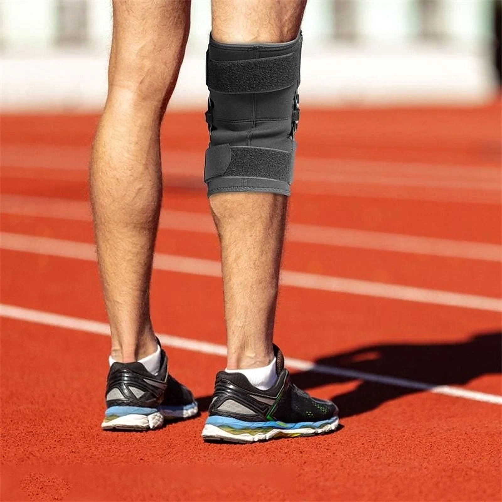 Adjustable Open Patella Hinged Knee Brace Compression Support Pain Relief Wraps