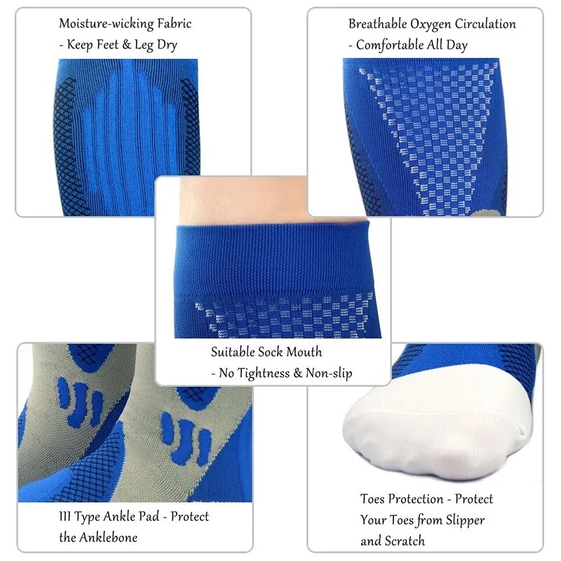 Women Mens Knee High Compression Socks 20-30mmHG Stockings Support Brace Sports