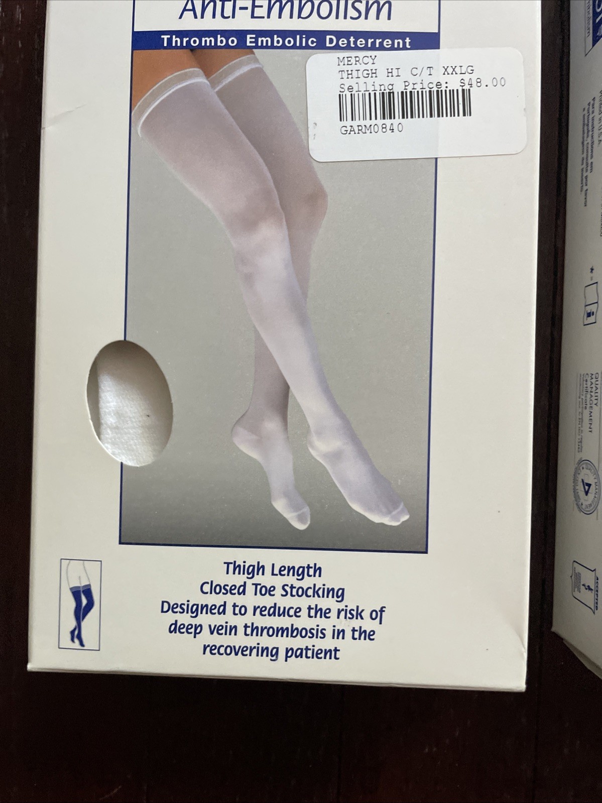 2 PACK – Jobst Compression Anti Embolism Thigh Hi Stocking white 111490 size XXL