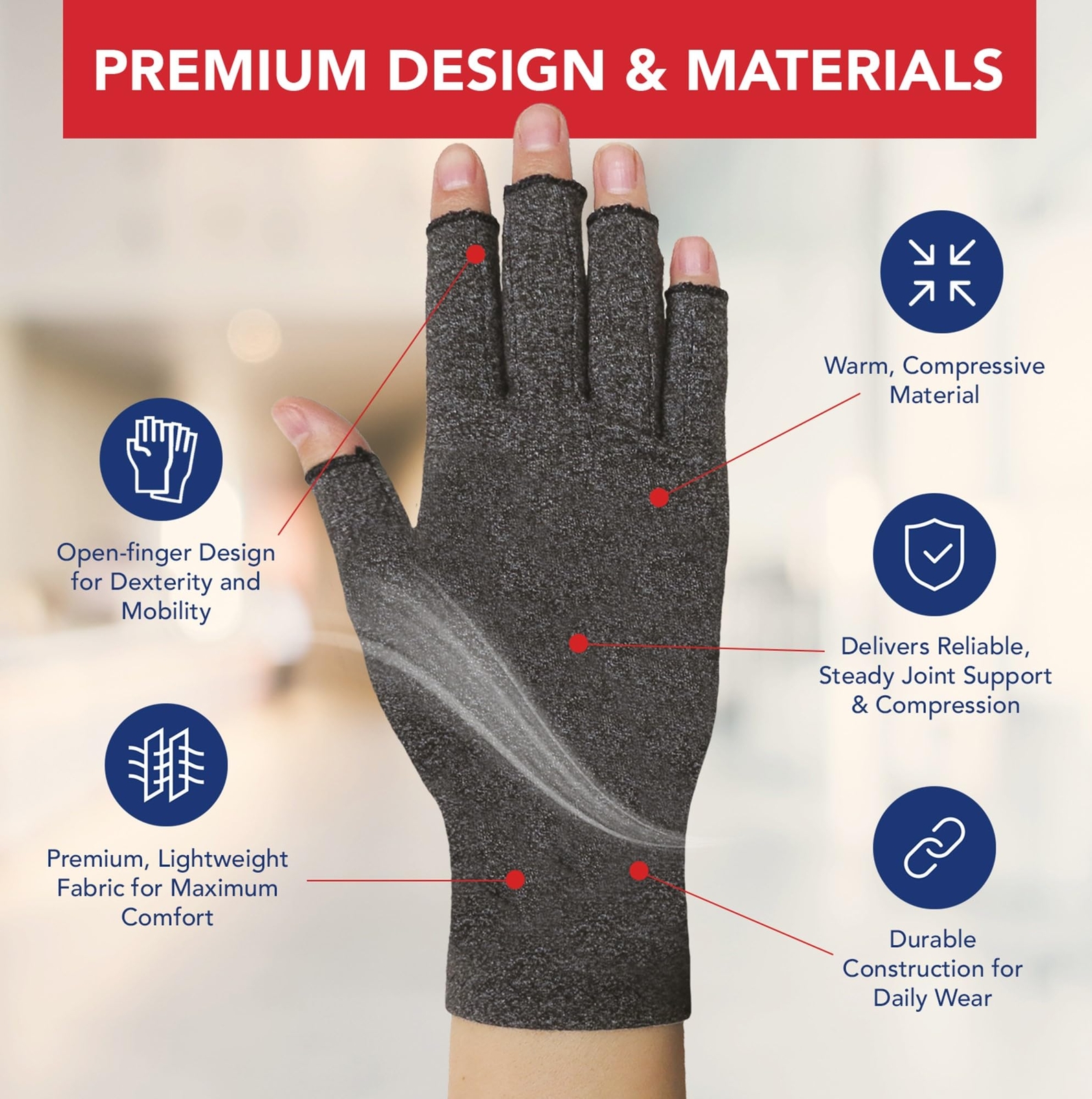 Doctor Developed Compression Gloves for Women and Men/Open-Finger Arthritis G…