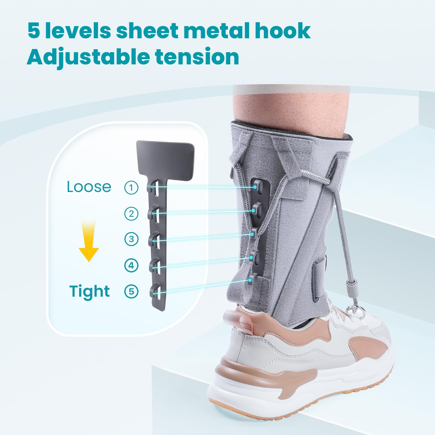 AFO Foot Drop Brace Splint, Adjustable Drop Foot Up Ankle Support for Walking wi