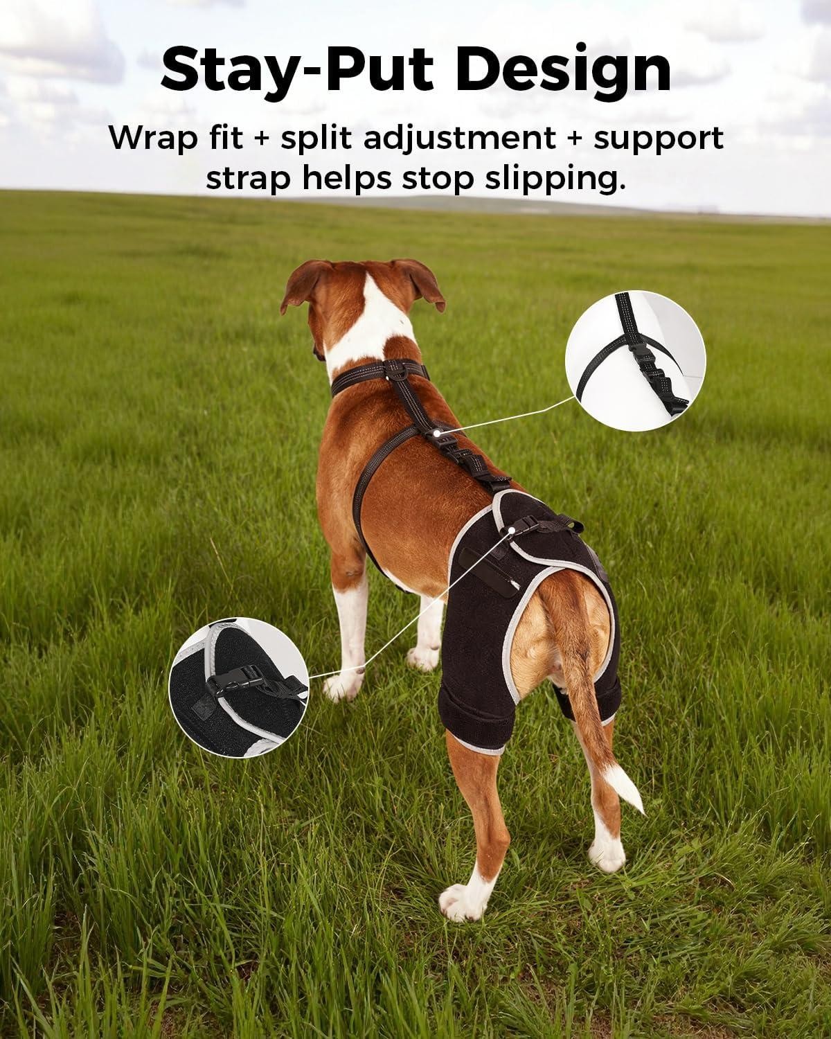 Hip Brace for Dogs with Hot & Cold Therapy, 2 Gel Packs Included-XL | Quick-swap