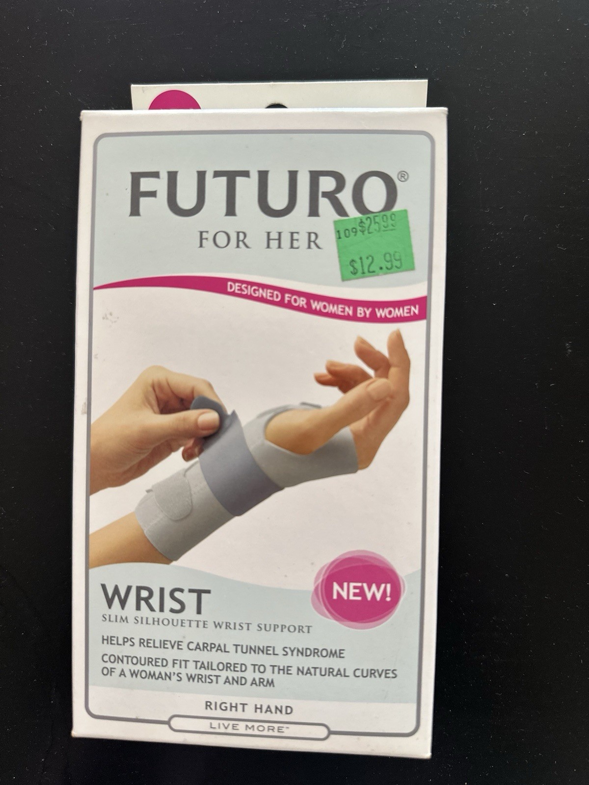 FUTURO For Her Right Hand Wrist Support Brace Carpal Tunnel Adjustable Made USA