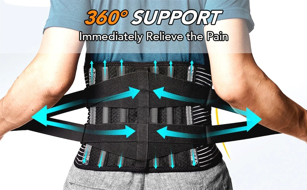 Adjustable Lower Back Brace Lumbar Support Waist Belt For Men Women Pain Relief