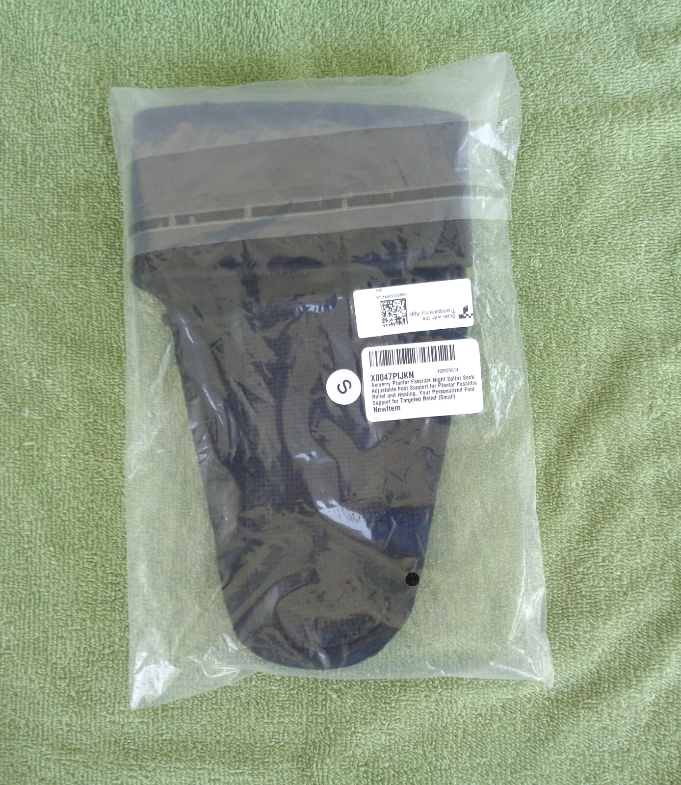 Planter Fascilitis Night Splint Sock- Size Small- Adjustable- Black- NEW