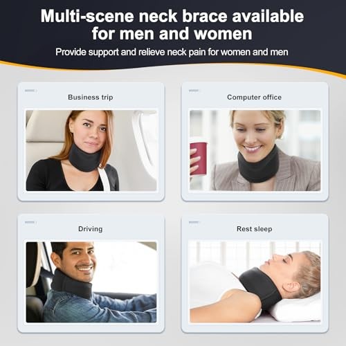 Neck Brace for Neck Pain and Support, Soft Neck S, 3″ Middle Height Black