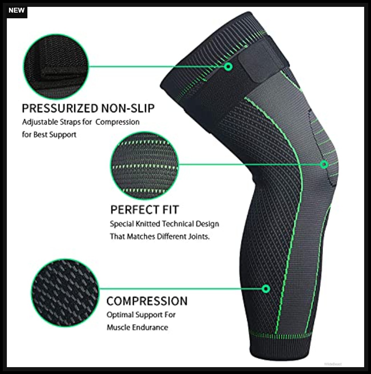 Compression Leg Sleeves Pair Full Length Knee Support for Basketball Cycling