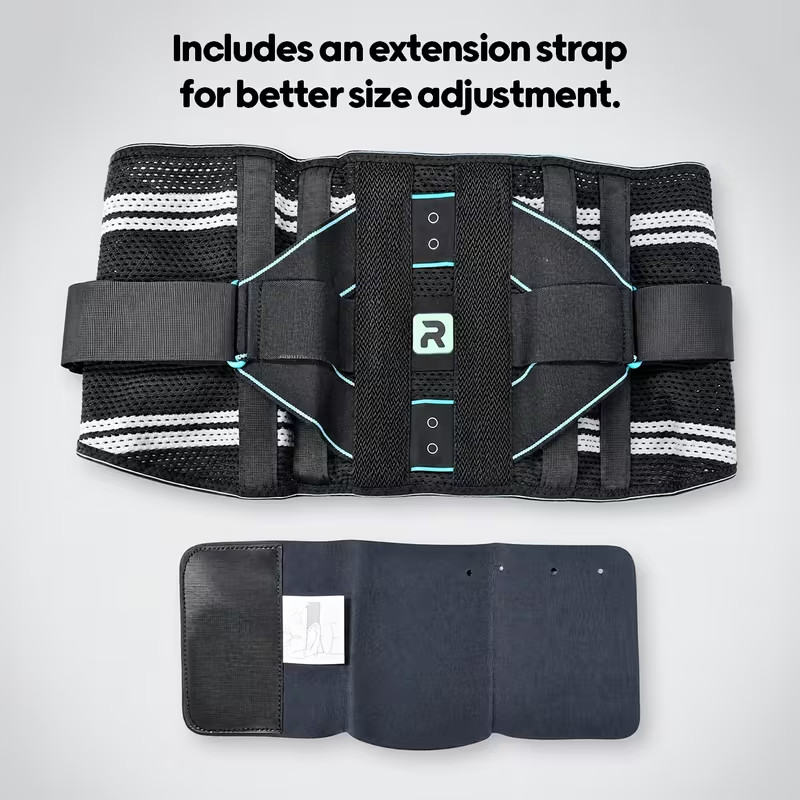 Lumbar Support Back Brace with Massage Pad Adjustable Lower Back Belt Men Women