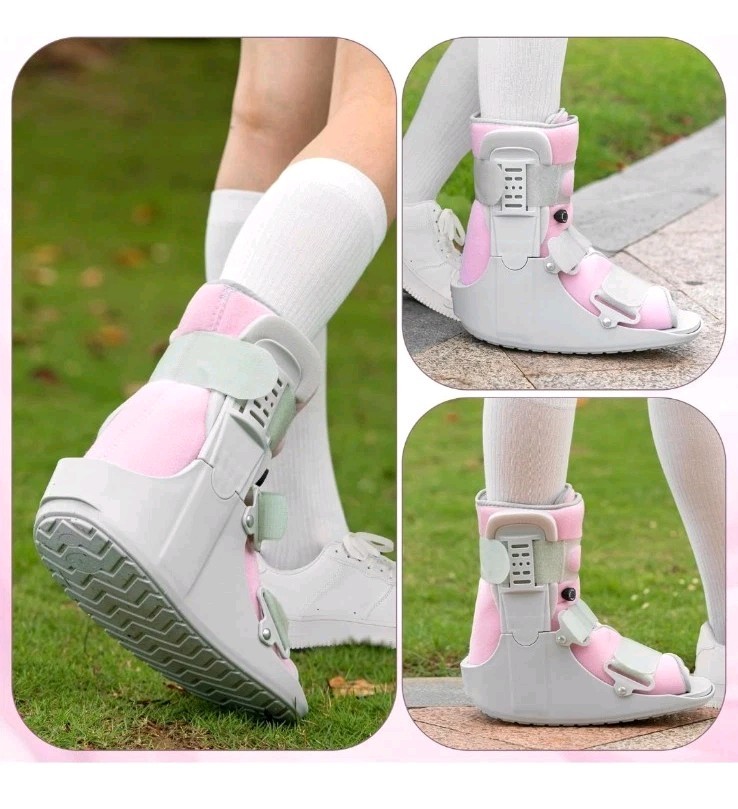 Adjustable Large Fracture Boot Walking Cast Pink Medical Grade Sprain
