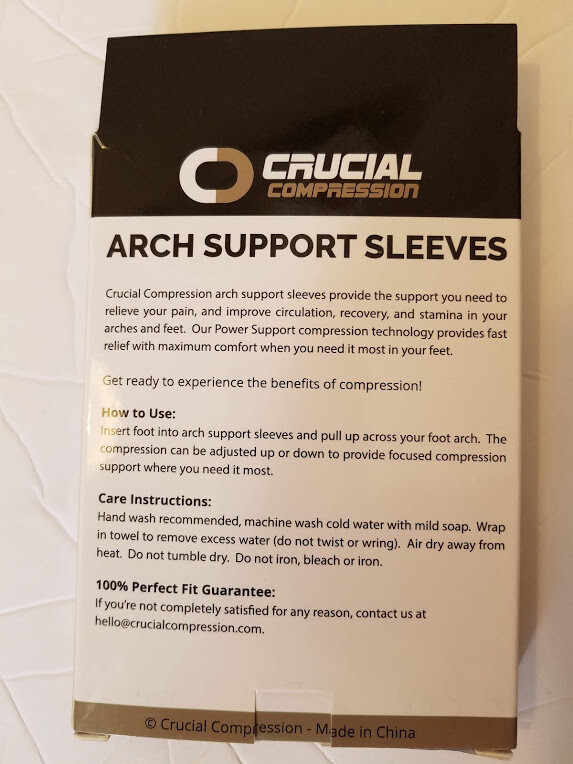New Crucial Compression Arch Support Sleeves L/X Beige Plantar Fasciitis Relief