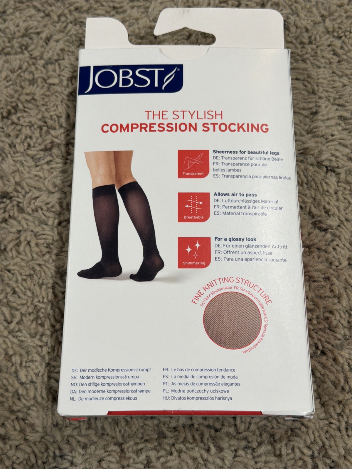 NEW Jobst Ultra Sheer Medical Compression Stockings Below Knee 15-20 mmHg Large