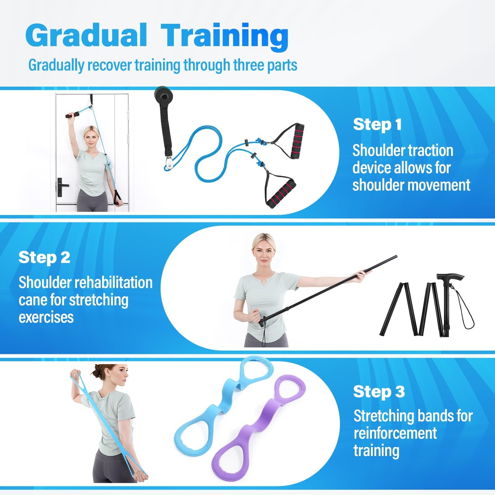 Shoulder Rehab Therapy Kit – Pulley, Wand & Resistance Band for Home Recovery