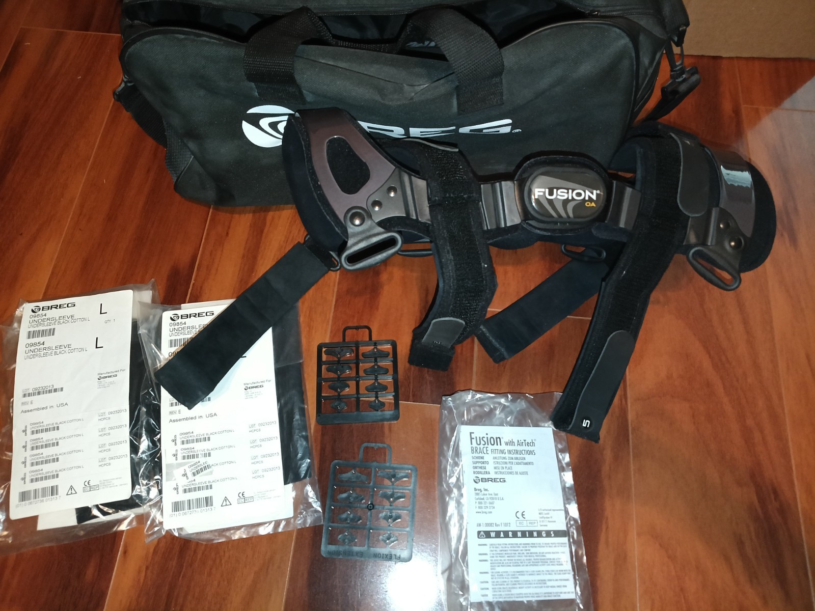 Breg Fusion OA With Air Tech ACL knee Brace Left Leg Large