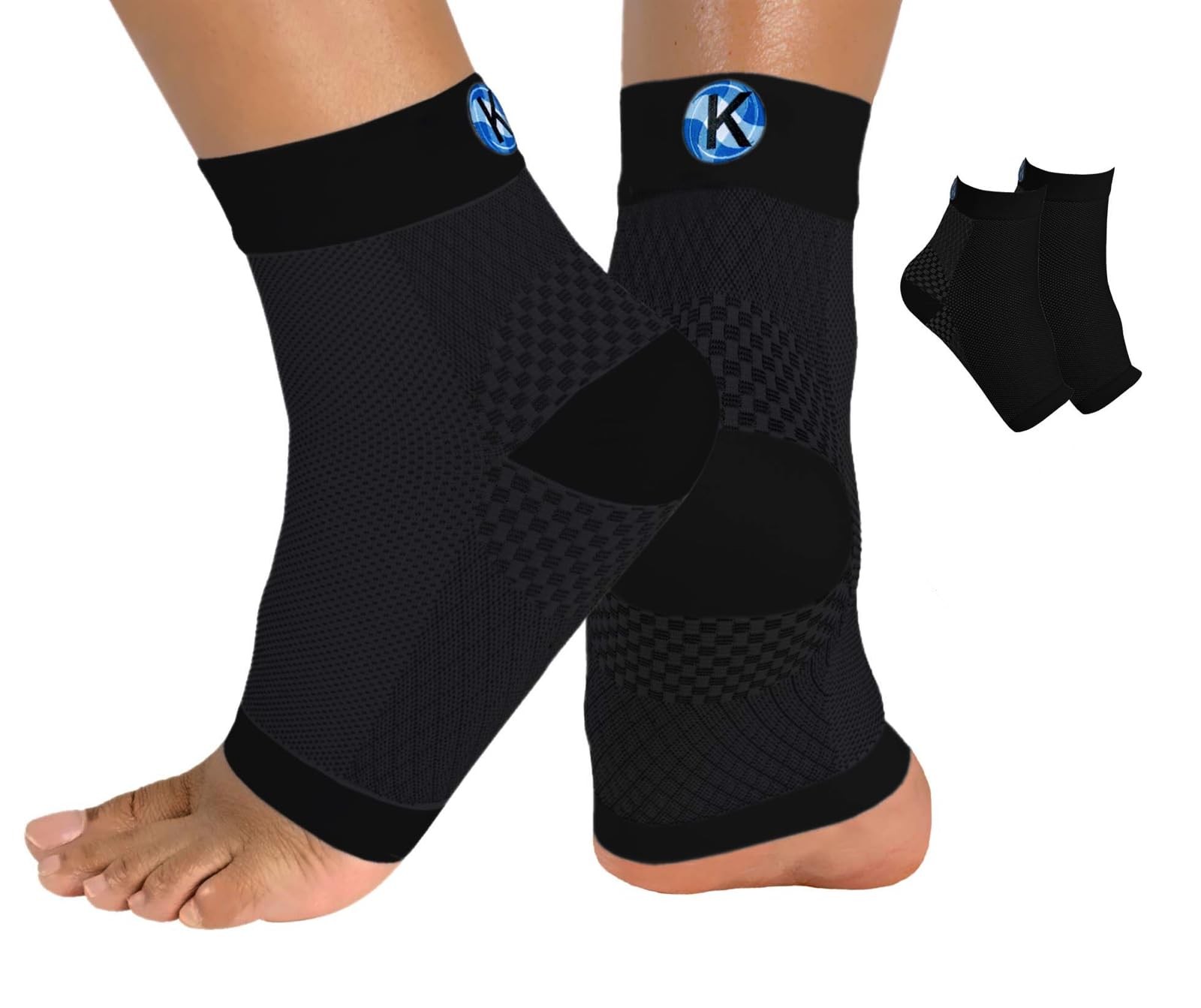 Kinship Comfort Brands Plantar Fasciitis Compression Socks for Small, Black