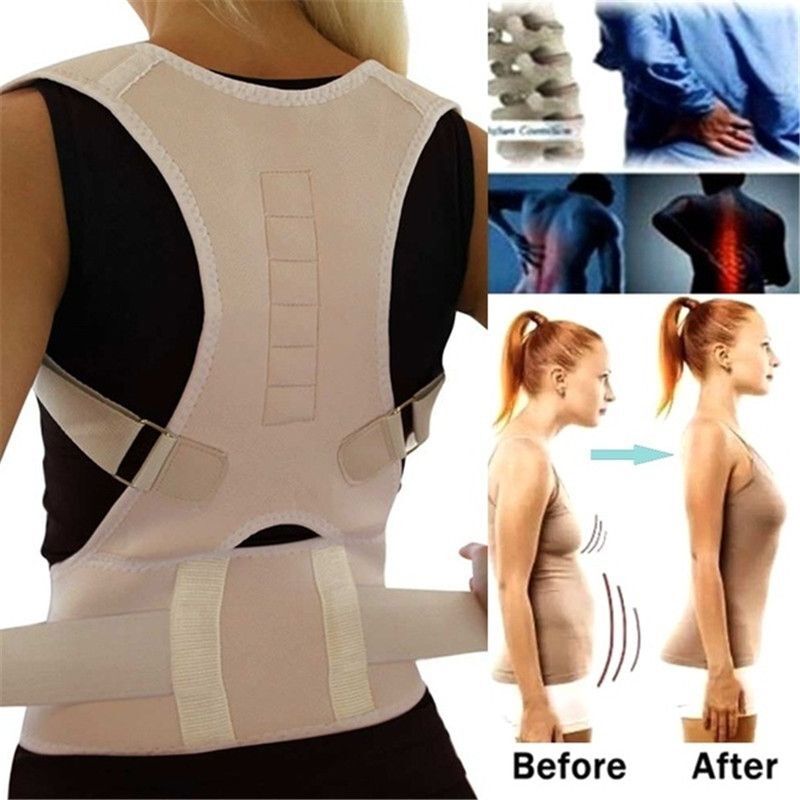 Magnetic Posture Corrector Belt – Adjustable Back Support Shoulder Waist Trimmer