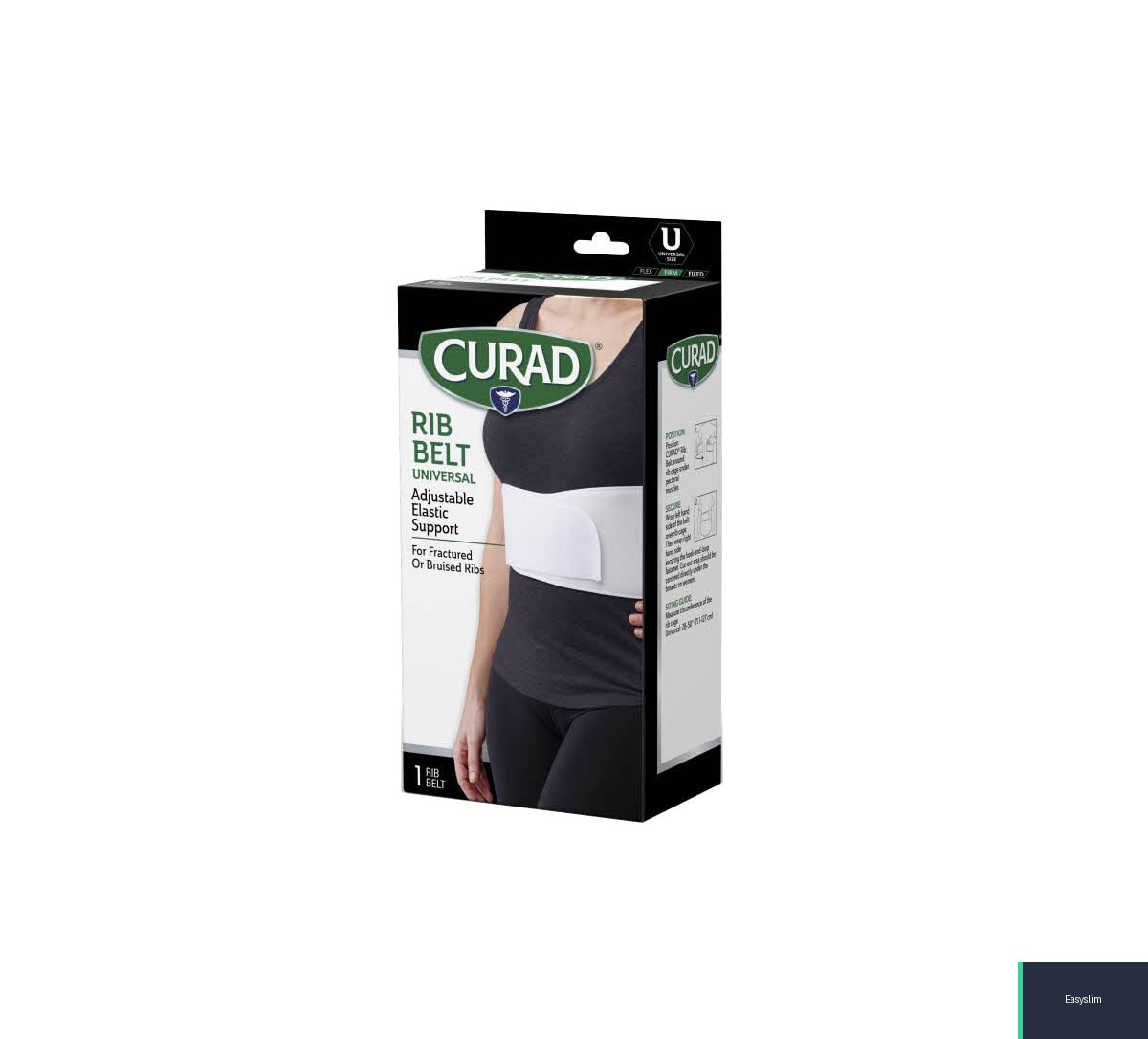 Elastic Rib Compression Wrap Belt Adjustable Breathable Fits 28-50 Inch