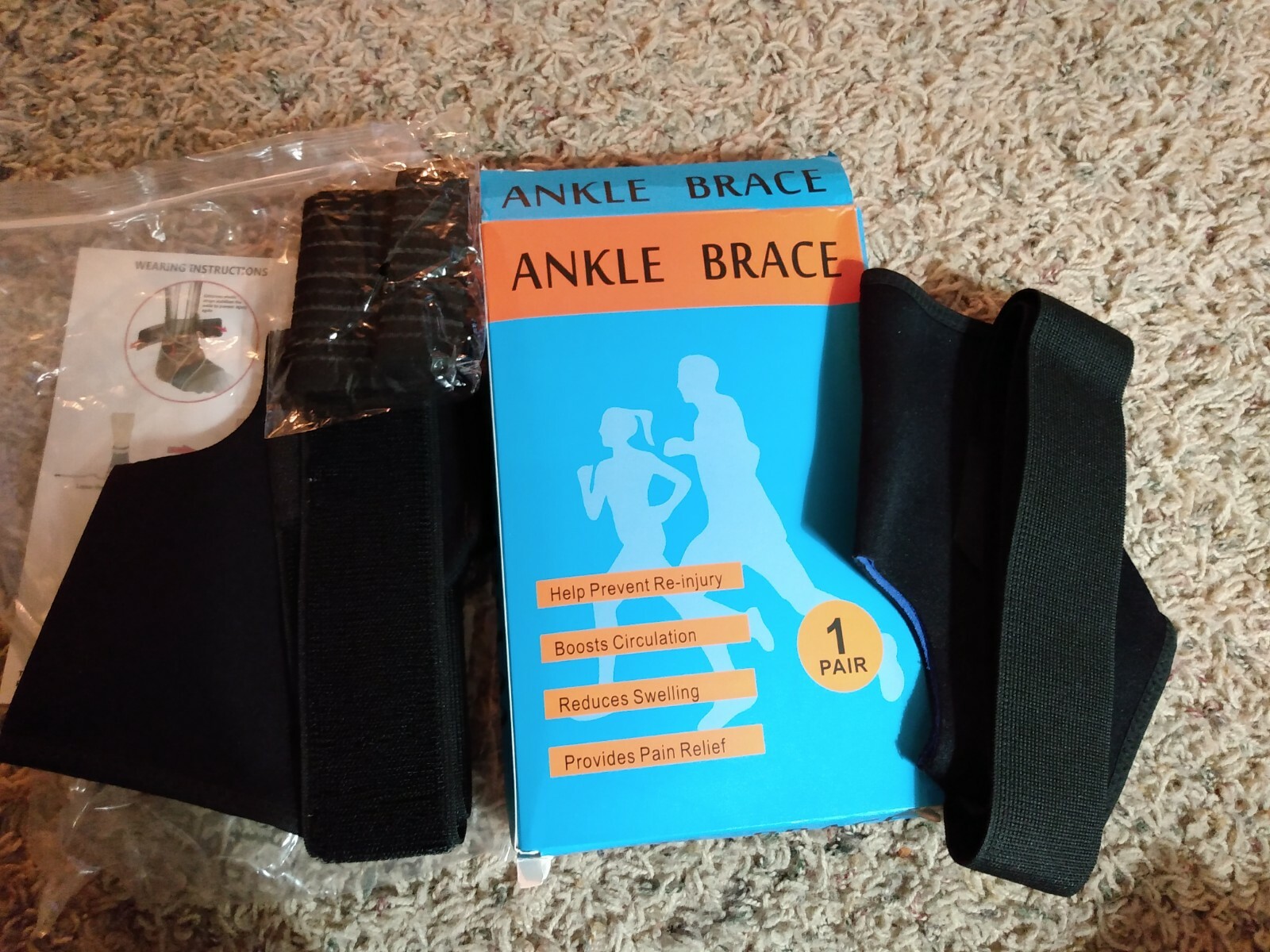 Wdockia ankle brace pair 2 piece medium support wrap black adjustable