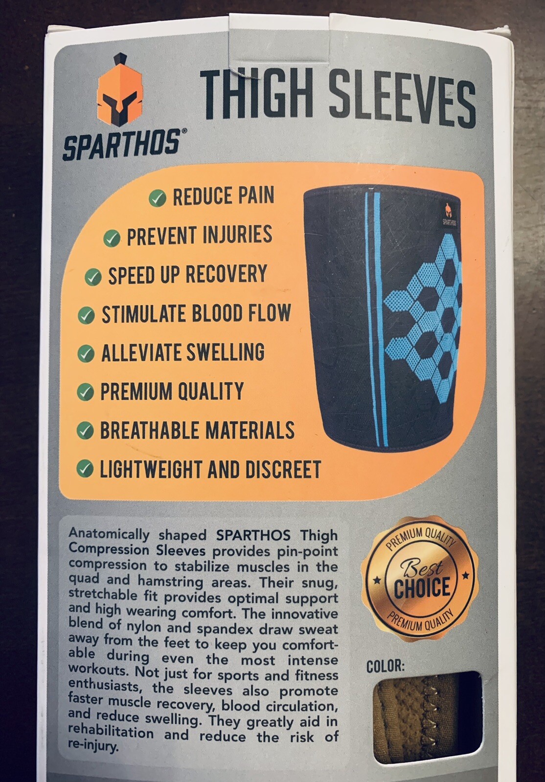 2 New SPARTHOS Thigh COMPRESSION Sleeve Size MED Quad Hamstring SUPPORT Sport