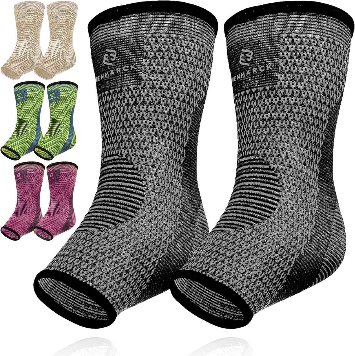 Achilles Tendon Support Brace, Plantar Fasciitis Sock, Unisize, Gray Black