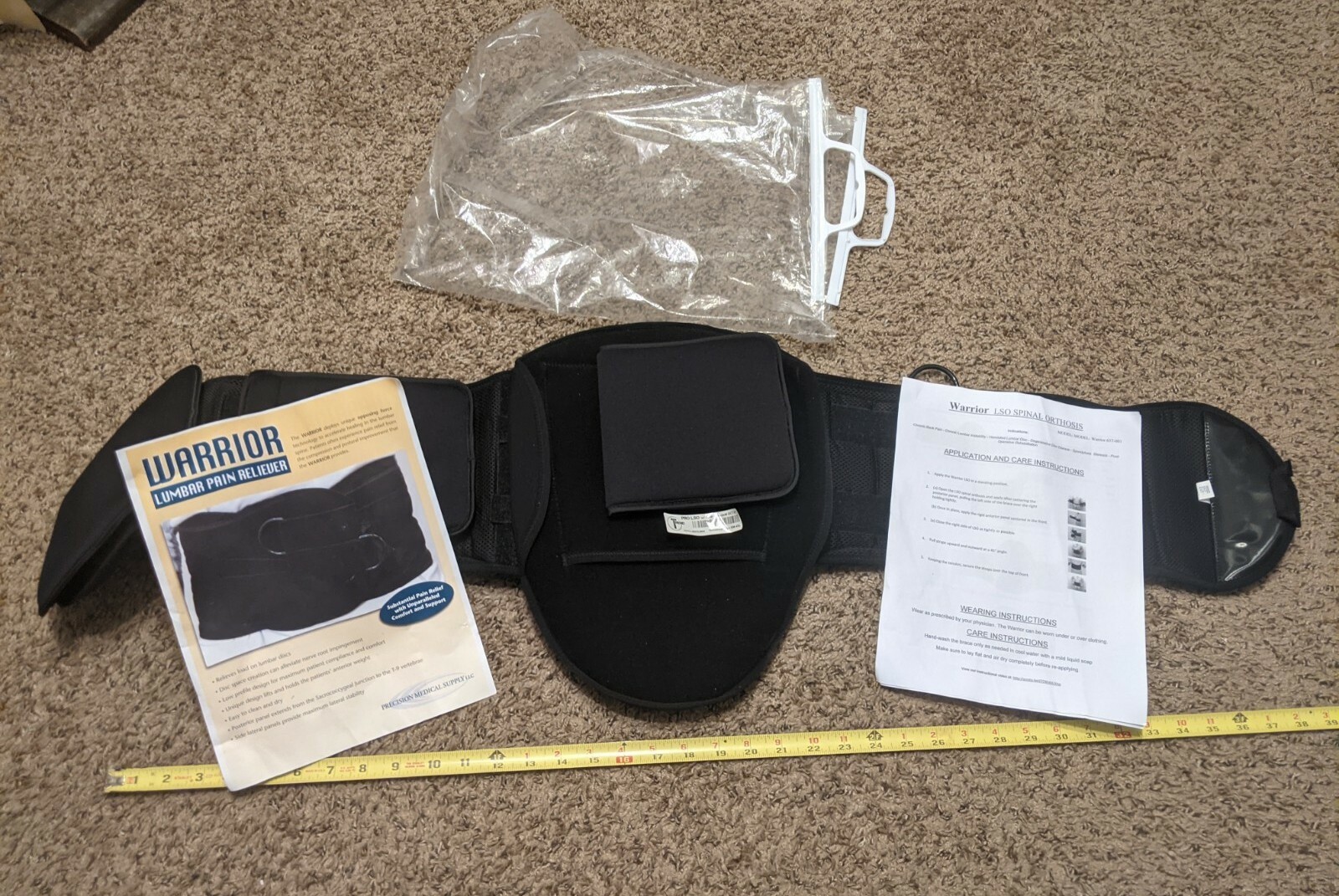 Precision Medical Supply LLC Warrior Lumbar Pain Reliever Small Adjustable New