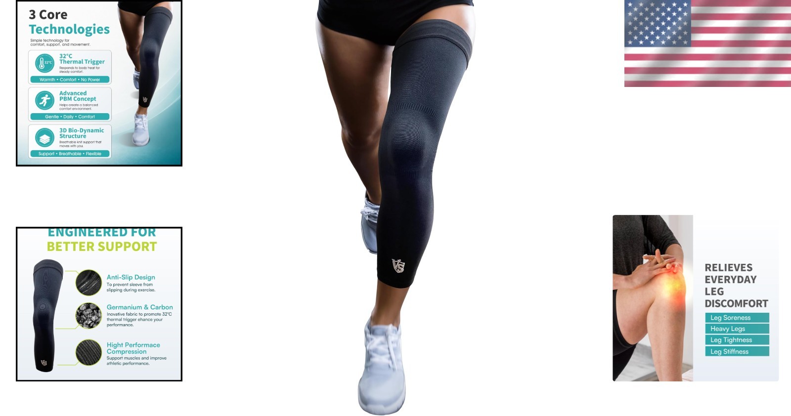 Recovery Leg Sleeve for Basketball & Arthritis – Large