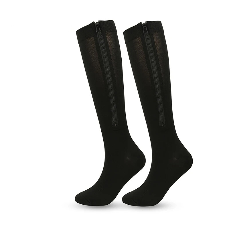 1 Pairs Zipper Compression Socks Men Women Stockings Support Graduated 20-30mmH