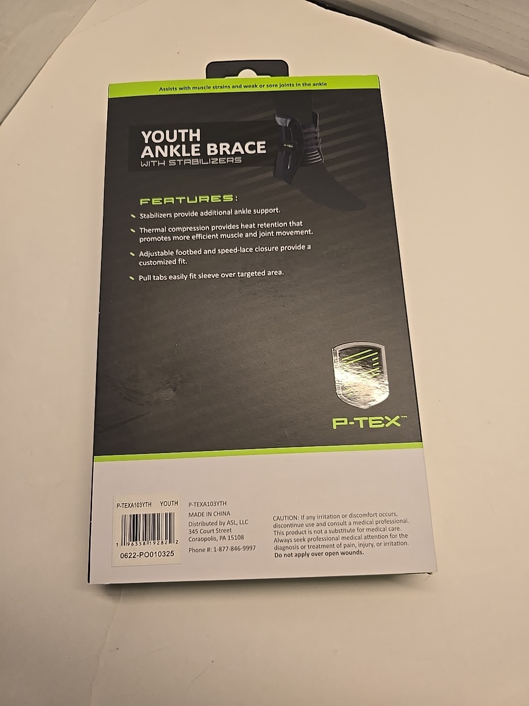 P-Tex YOUTH SIZE Ankle Brace Supportive Stabilizers Thermal Compression Lace NEW