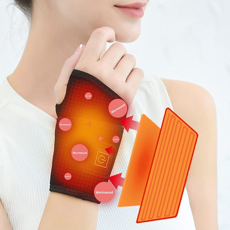2x Wrist Heated Brace Wrist Warmer Electric Heated Wrap Wrist Heating Pads