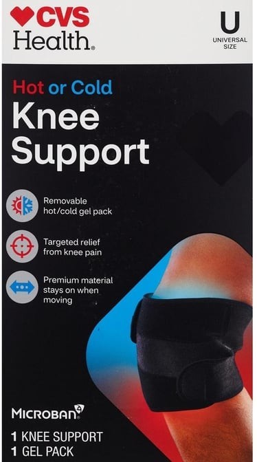 CVS Health Adjustable Stabilizing Knee Support Moderate One Size-Hot or Cold