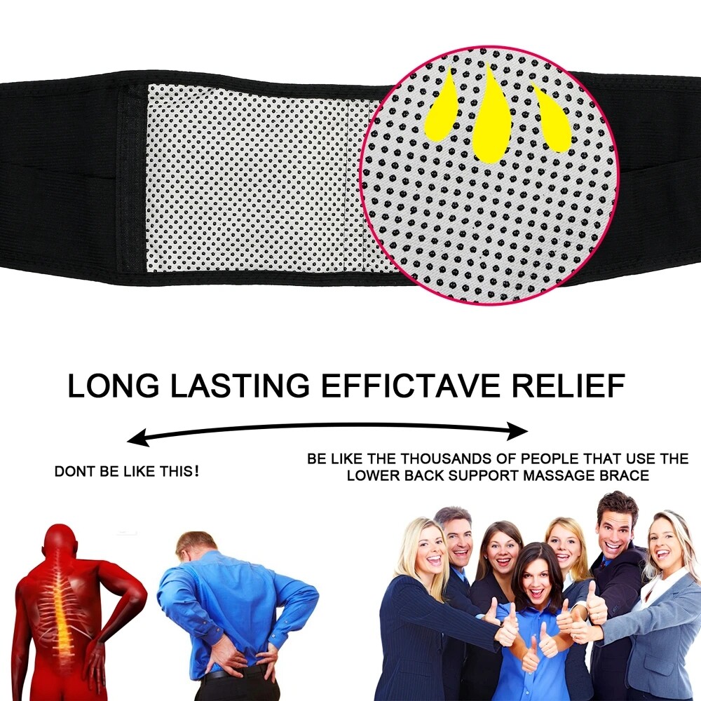 Magnetic Self Heating Lumbar Support Belt Spine Brace For Lower Back Pain Relief