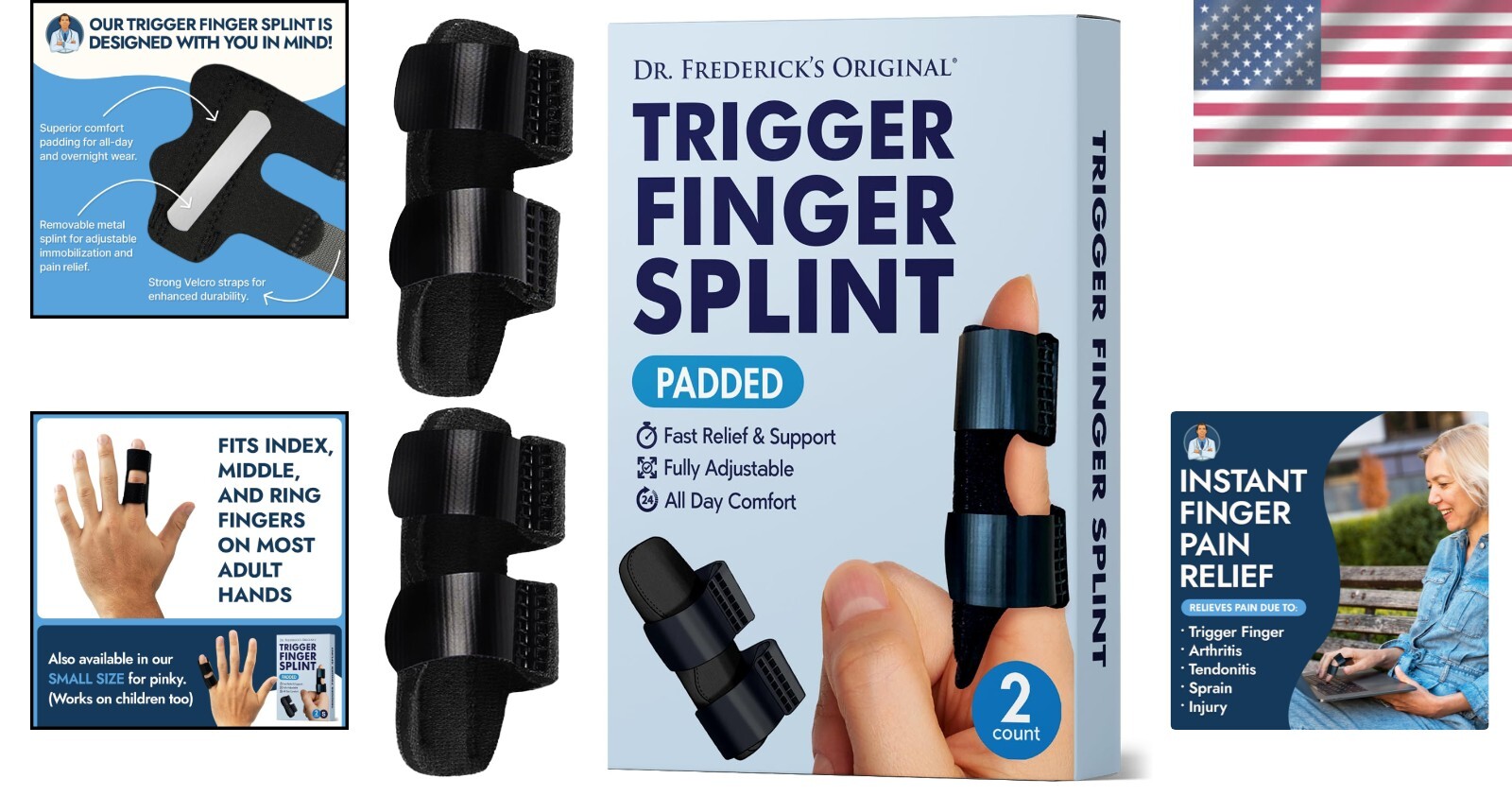 Premium Finger Splint Set – Adjustable Mallet Finger Support for Pain & Injuries