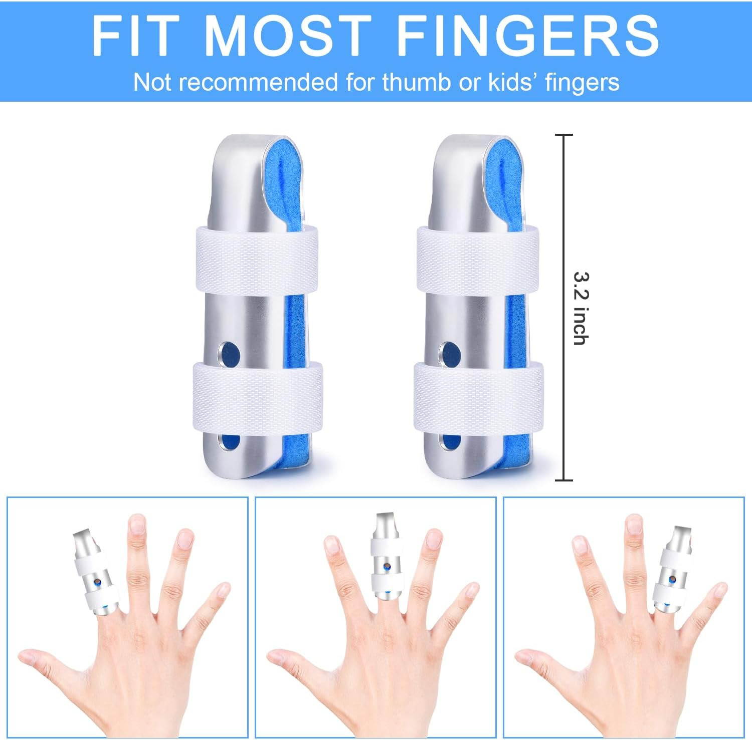 Finger Splint, 2Pcs Finger Support Brace for Arthritis Knuckle Immobilizationm,