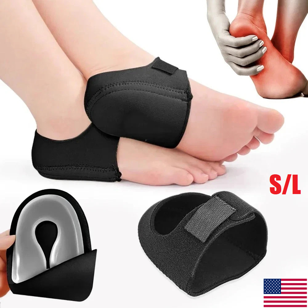 Plantar Fasciitis Gel Heel Cushions U Shape Heel Cups Foot Support Men Women