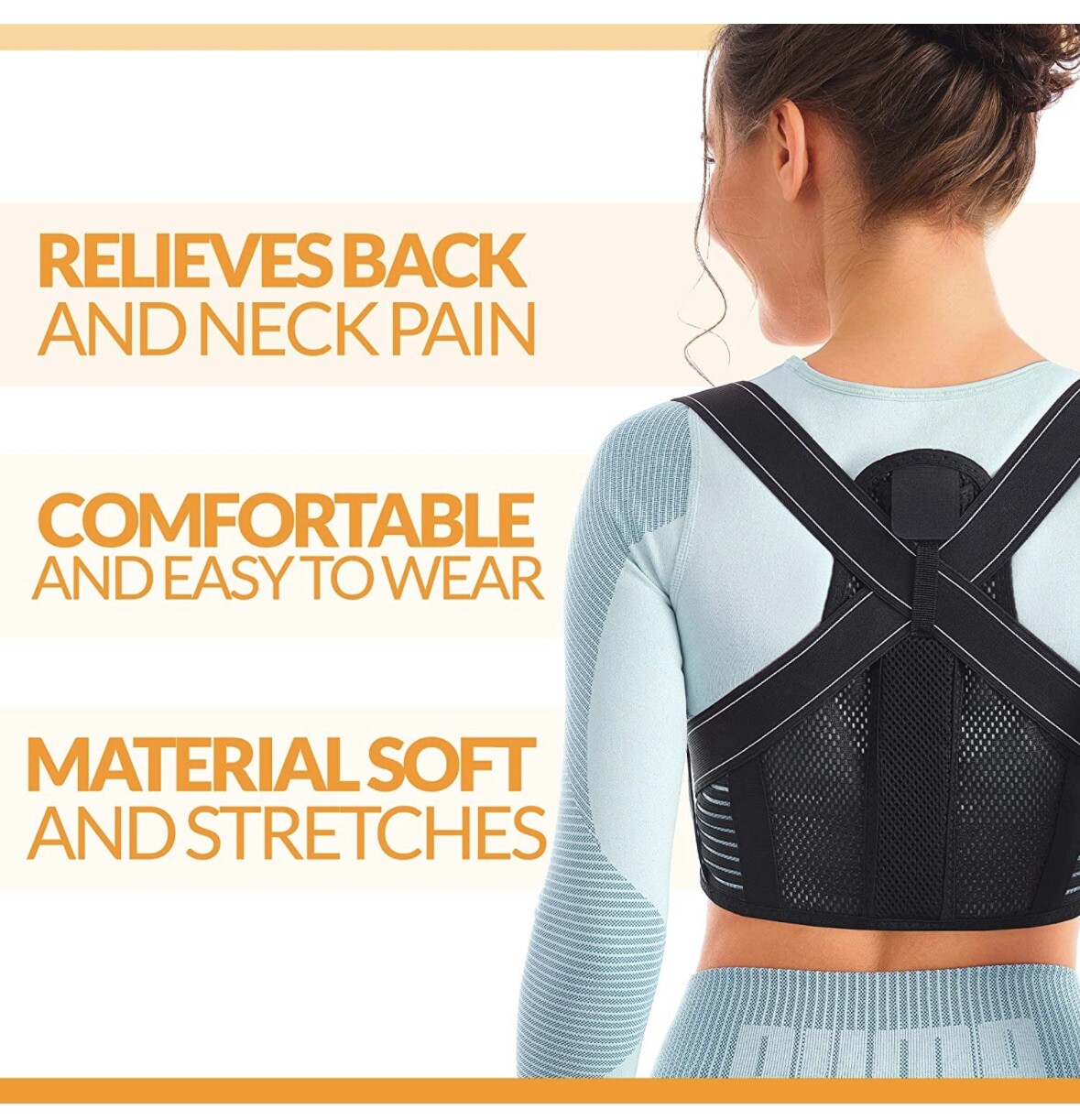 Selbite Posture Corrector for Women and Men Adjustable Mid/Upper Back Brace Lg