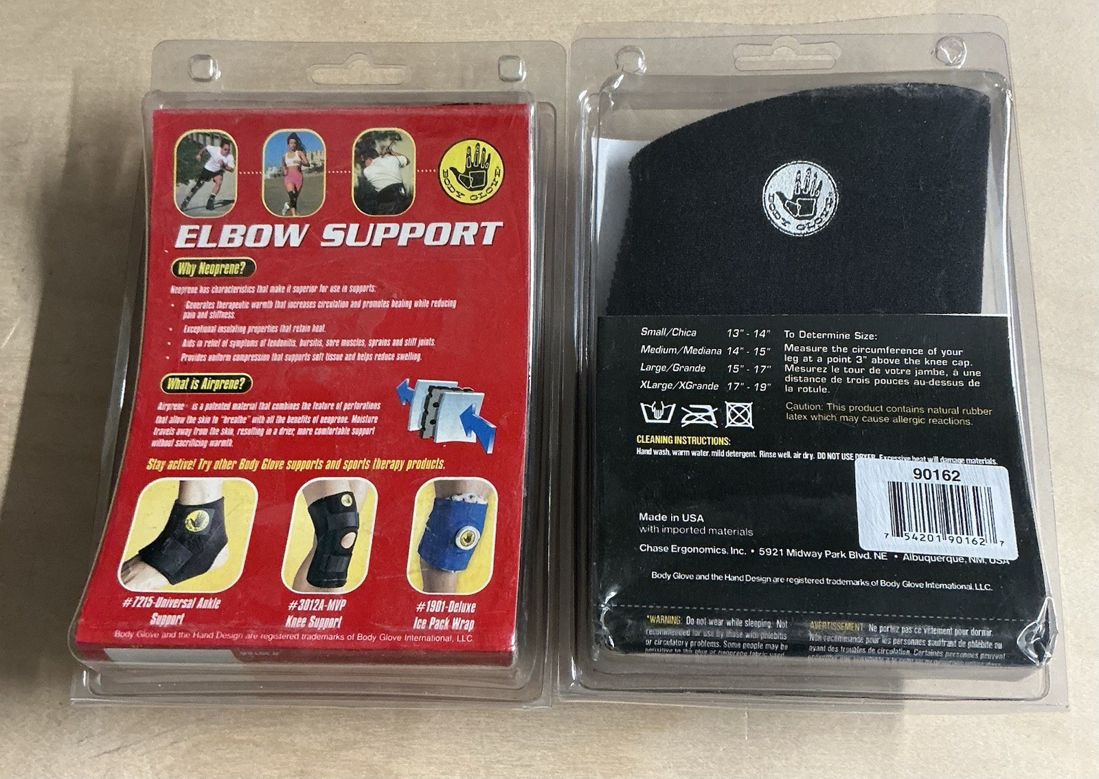 NEW Body Glove Small Airprene Elbow Supports (2) w/FREE Shipping!