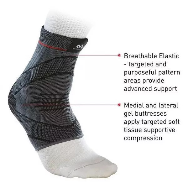 MCDAVID SPORT COMPRESSION KNIT ANKLE SLEEVE WITH GEL BUTTRESS SIZE L/XL – BLACK