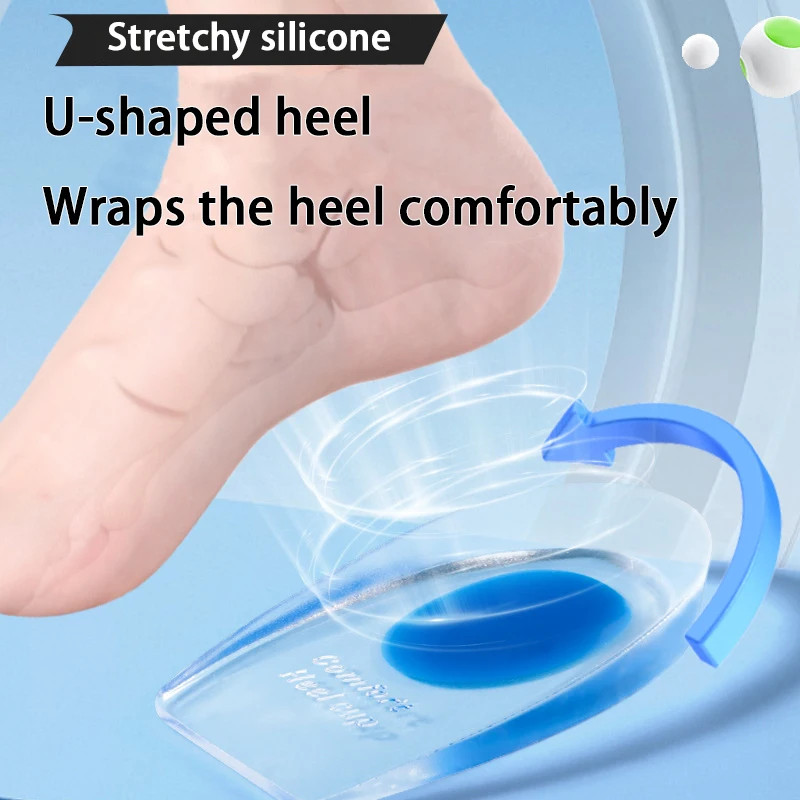 Soft Silicone Shock Absorbing Insoles Men’s and Women’s Invisible Height Increas