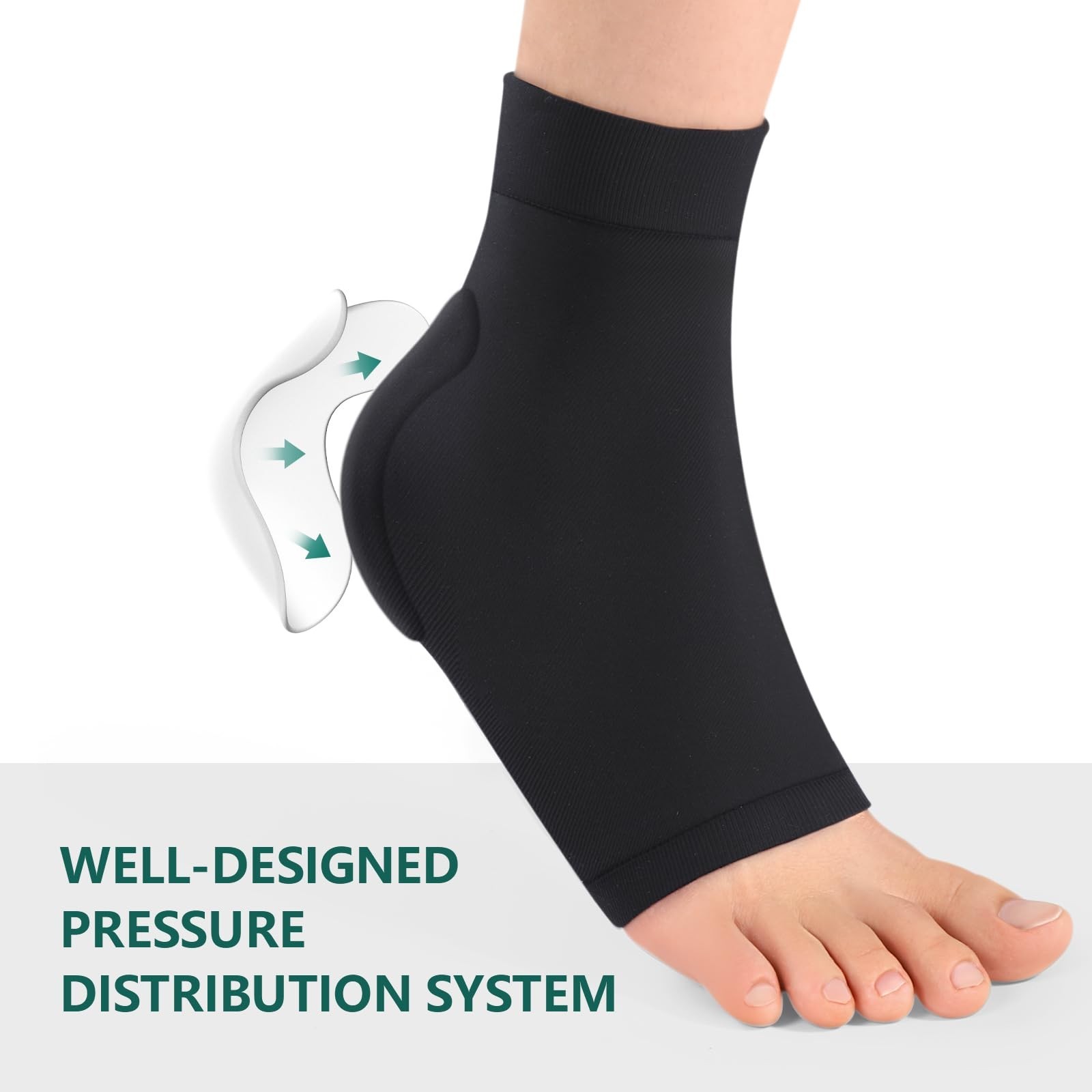 Achilles Tendonitis Compression Socks – Gel Padded Heel Protector for Pain Relie