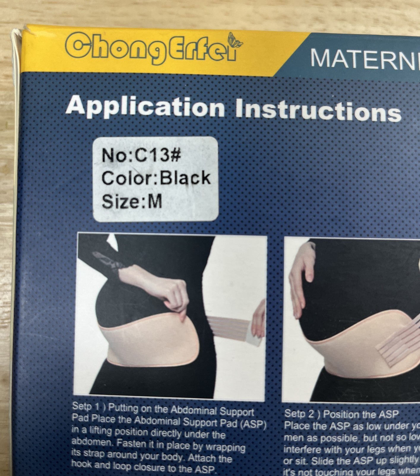 Maternity Support Belt – Adjustable – Size Medium – M – Black – # C13 ChongErfei