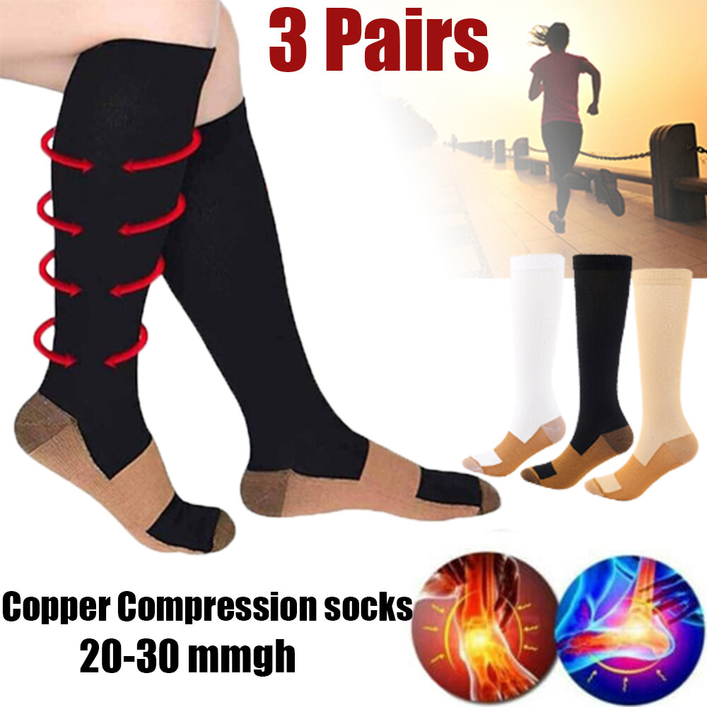 Medical Ultra-Fit Over The Calf Support Stockings Copper Compression Socks 3Pair