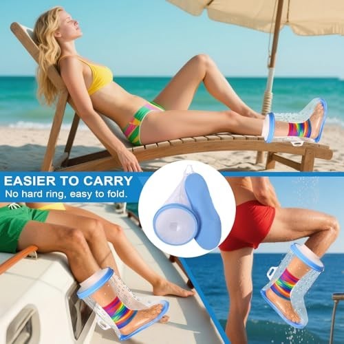 Waterproof Shower Boot Cover for Post-Surgery Foot, Non-Slip Ankle Cast Protecto