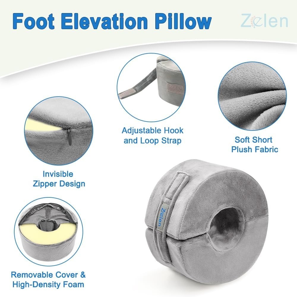 Foot Elevation Pillow Ankle Wedge Heel Elevator Cushion Foot Support Pillow M…